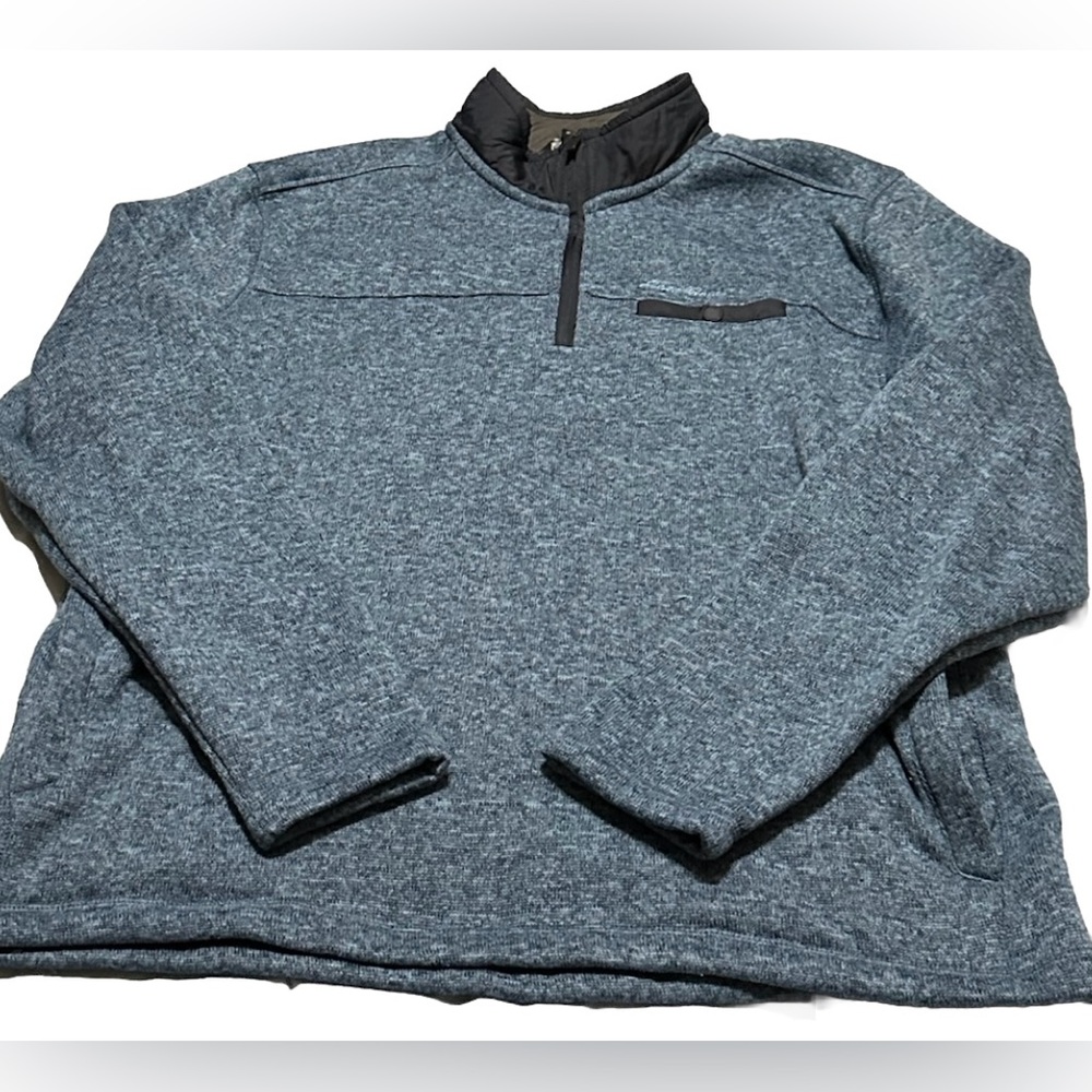 Eddie Bauer Sweater Fleece Lined 1/4 Zip Pullover Twilight Heather Blue Sz XL